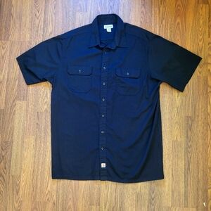 Carhartt Mens Black Casual Button Up Size 2xl Tall